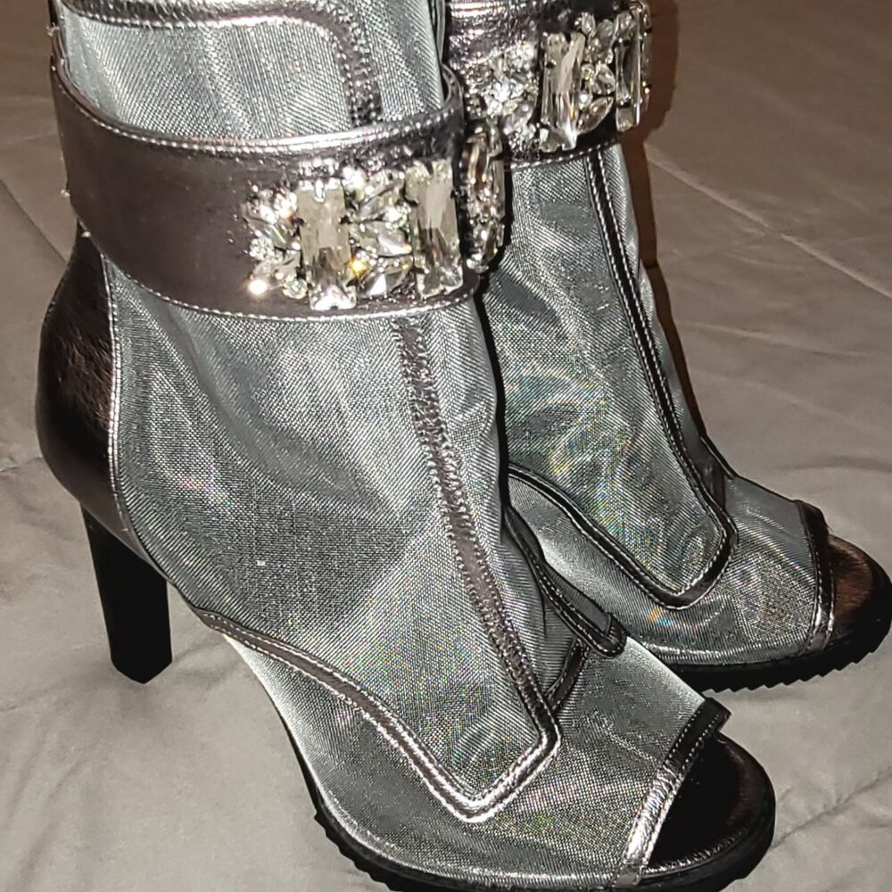 Karl Lagerfeld Blayze Peep Toe Boots~Brand New